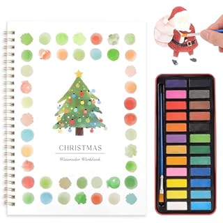 Watercolour Workbook Beginner Friendly Watercolour Paint Set with 24 Colors Watercolour Book with Brush Painting Supplies Kit for Kids and Adults