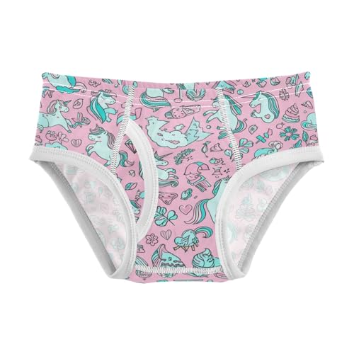 CHIFIGNO Boy Underwear Cute Unicorns Pink Toddler Boy Briefs Soft Cotton Briefs Underwear