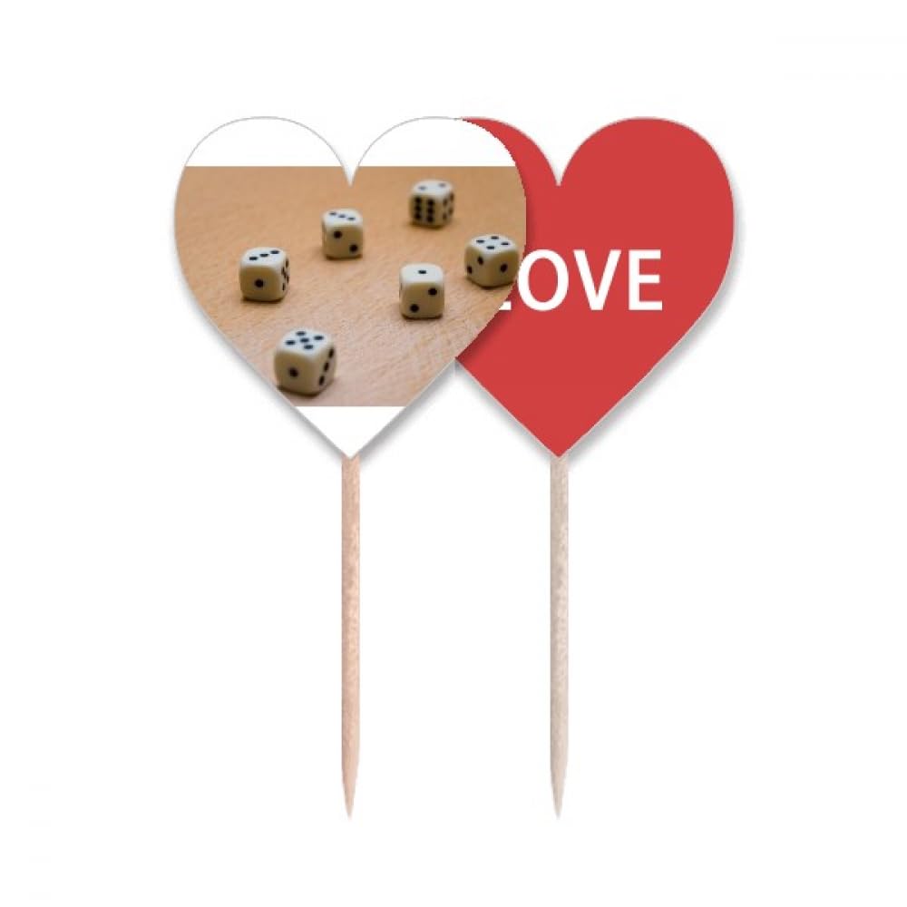 Pique-dents en bois drapeau cœur décoration buffet et jeu de cartes