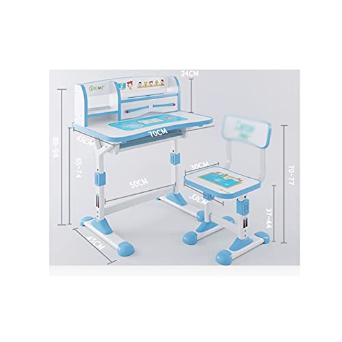 Bureau met plank Tiltable Children's Study Desk Primary School Desk Children's Bureau en stoel Set Thuis Bureau en Stoel Combinatie Studiebalie witte computer bureau (Color : Blue) - Afbeelding 3
