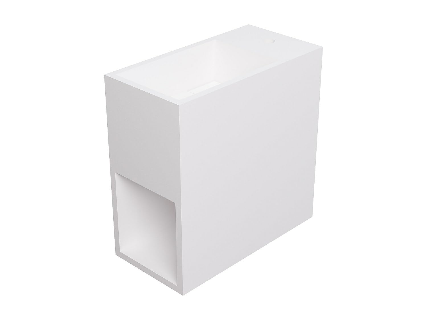 Vente-unique - Lavabo con encimera integrada Pumori - L 40cm x A 20cm x H 40cm - superficie sólida - blanco