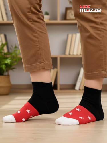 Image of Orbit Ankle Length Socks for Men |Made With Durable & Breathable Cotton | Ideal for Gym, Running, Office | 3 Pair -Multicolor