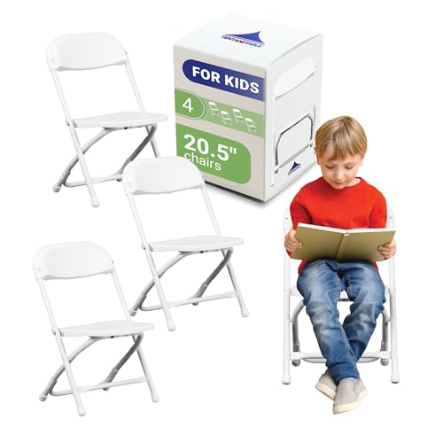 Set of 4 Plastic Kids Chairs - Blue Kids Folding