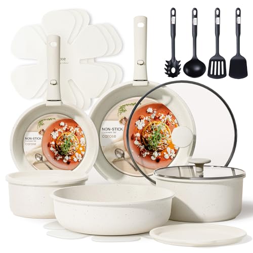 CAROTE 19pcs Pots and Pans Set, Nonstick Cookware Set...