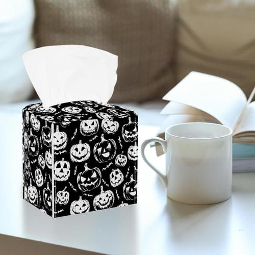 Boîte à mouchoirs Happy Halloween en cuir imperméable x2 - 3