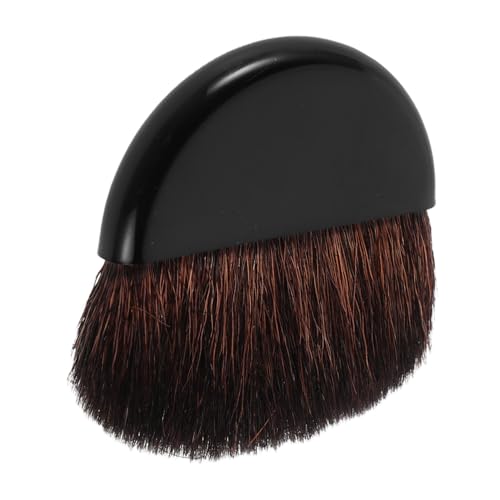 Hohopeti Brocha de Maquillaje Plana Portátil para Viaje Pincel Suave de Nylon para Rubor Corrector y Polvos Sueltos Herramienta Compacta Multifuncional para Mujer