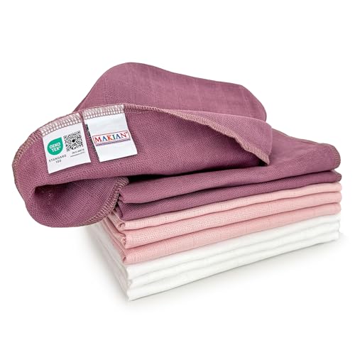 MAKIAN Mullwindeln 9er Pack, 40x40 cm, Oeko-TEX® Standard 100 geprüft, 9...