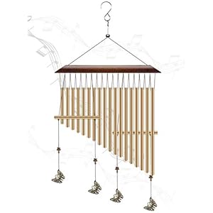 CestMall Windgong, Memorial Windgong Buiten Grote Diepe Toon 30″Sympathie Verbazingwekkende Grace Windgong met 18 Buizen Rustgevende Toon Metalen Windgong voor Patio Tuin Yard Balkon Veranda Home