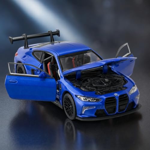 Image of Wizplex MSZ BMW M4 GT3 1:32 Scale Officially Licensed Die Cast Metal Car - Pull Back GT3 Racer with Openable Doors & Hood, Light & Sound, Collectible Showpiece for Kids 3+ & Motorsport Fans