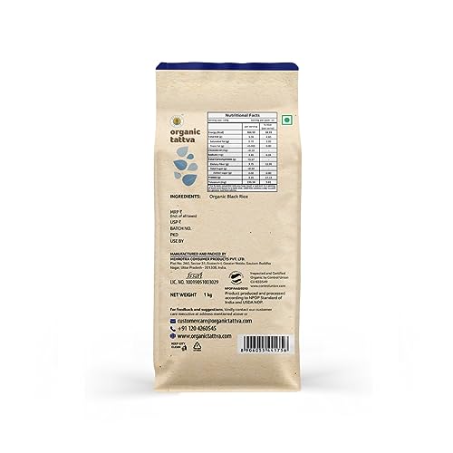 Image of Organic Tattva Organic Black Rice 1Kg | Forbidden Unpolished Kavuni Arisi| Naturally Gluten Free | Flavorful and Aromatic Rice | Pesticide and Chemical Free
