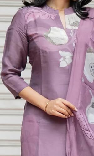 Image of Sun Fashion And Lifestyle Kurta Sets for Woman | Kurti Set |Women's 3 Piece Kurta Pant Dupatta Set |Cotton Blend Kurta Woman |Elegant Suit for Women |Dupatta