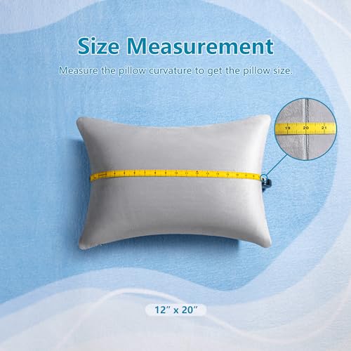 Image of AM AEROMAX 12 x 20 Pillow Insert (Pack of 2) Memory Foam Lumbar Support Throw Pillow Sham Rectangular for Decorative Cushion Bed Couch Sofa Without Deform After Longtime Use(Grey)
