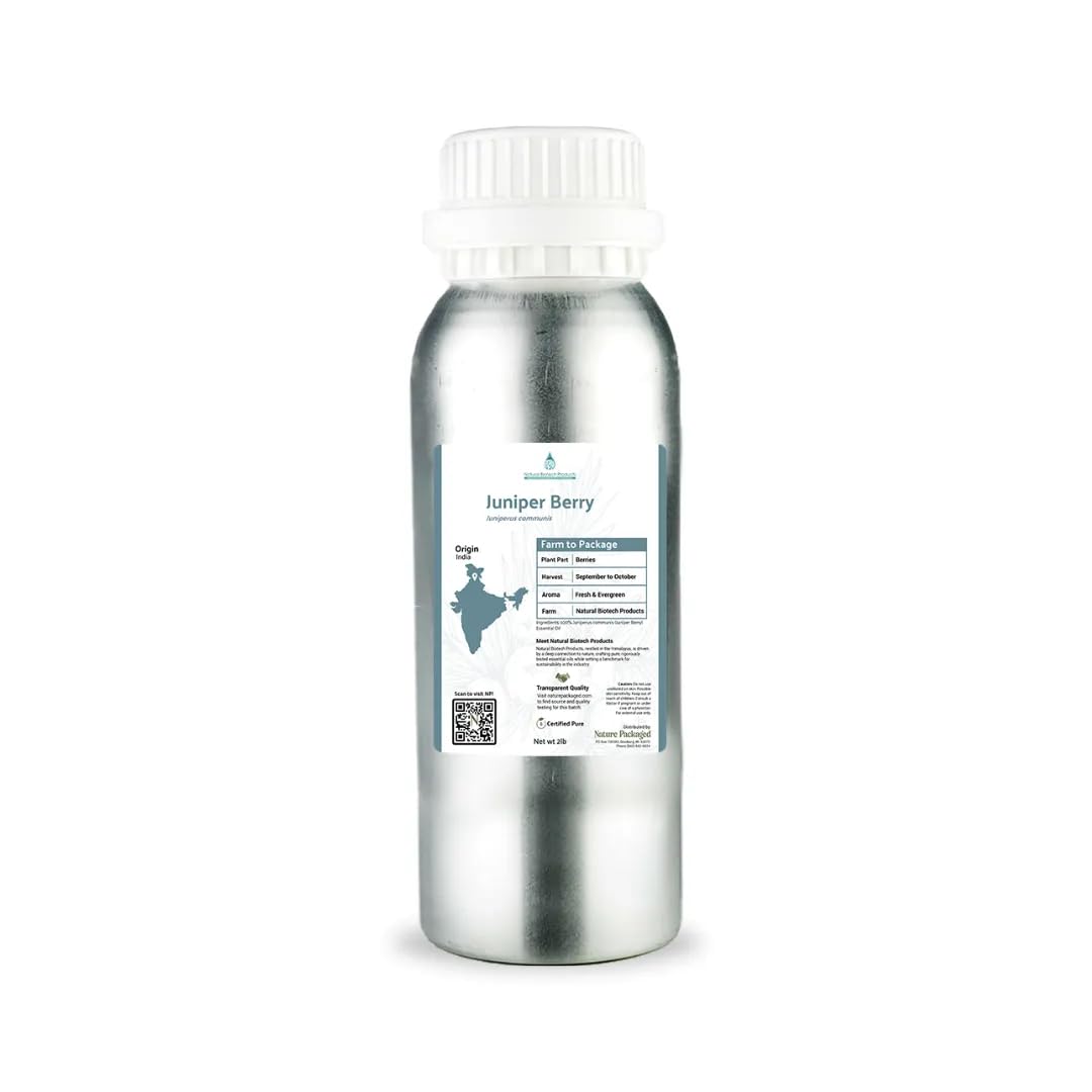 - Juniper Berry Essential Oil with Cleansing & Uplifting Properties – 100% Pure Therapeutic Grade Juniper Essential Oil (Aceite Esencial de Enebro) for Aromatherapy, & Relaxation – 2Lbs