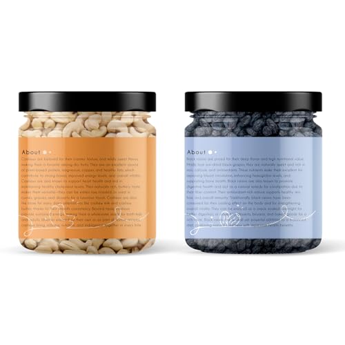 Image of Goshudh Cashew 250g + Black Raisin 250g Combo Pack | Heart-Healthy Fats & Natural Antioxidants, Premium Dry Fruits (500gm Combo Pack)