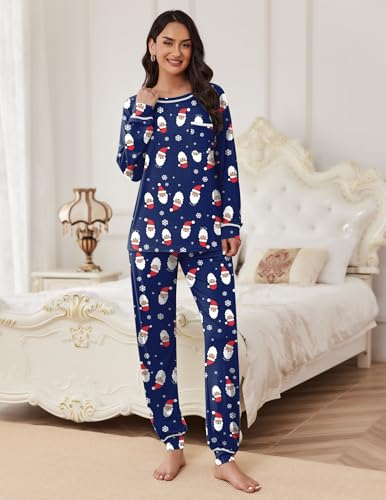 Image of Ekouaer Pajamas Set for Women Soft Comfy Pjs Sets Long Sleeve Sleepwear Loungewear S-XXL