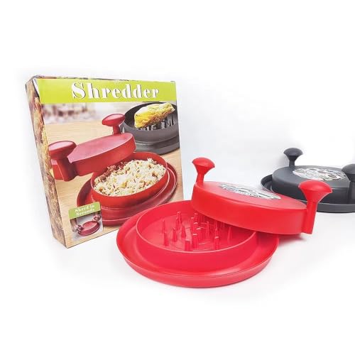 Chicken Shredder Tool with Handles and Non-Skid Base for Meat and Chicken 10.5 inch Safer and Easier Than Bear Claws for shredding Meat (Red) Kitchen Accessories, Gifts for Meat Lovers Color - Red