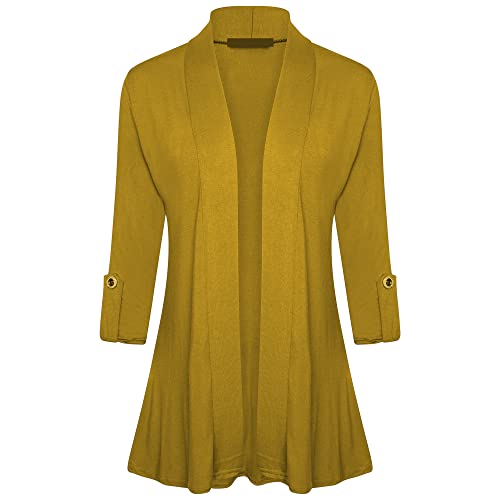 Image of Loxdonz Women's Open Front Cardigans Casual 3 /4 Sleeve Cardigan Soft Lightweight Top