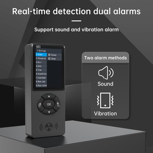 Image of Geiger Counter Nuclear Radiation Detector, ND1 Portable Handheld Beta,Gamma X-ray, LCD Display,Rechargeable Radiation Monitor Meter,Temperature and Humidity Monitor Meter，for Home