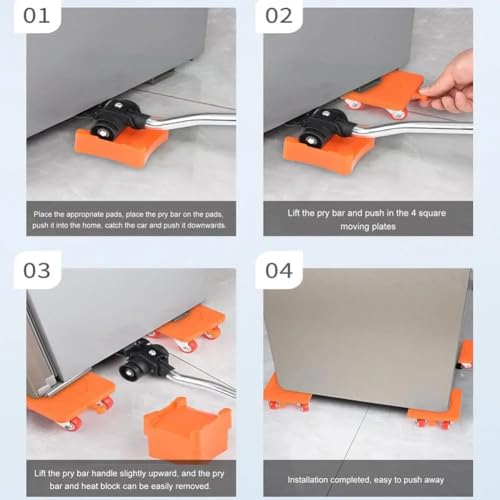8 carrelli per traslochi mobili resistenti con ruote, capacità di 500 kg, per traslochi domestici e trasporto di mobili ed elettrodomestici pesanti senza sforzo