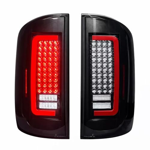 Suiwtaa All-in-one LED Tail Light for Dodge Ram 15002007-2008 Ram 2500 & 35002007-2009 [only fit Factory Halogen Model] Upgraded VersionRear Taillight Assembly Chrome Housing Smoked Lens.