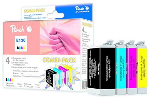Peach 314791 Cartouche d'encre Noir, Bleu, Rose, Jaune