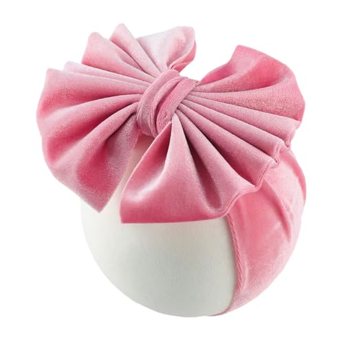 2Pcs Baby Girls Big Bow Headband Elastic Newborn Infant Toddlers Hairbands Hair Accessories (B-Red Pink, One size)2