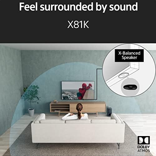 Sony BRAVIA KD-75X81K - 75-inch - LCD - 4K Ultra HD (UHD) - High Dynamic Range (HDR) - Google TV - (Black, 2022 model) [Energy Class F]