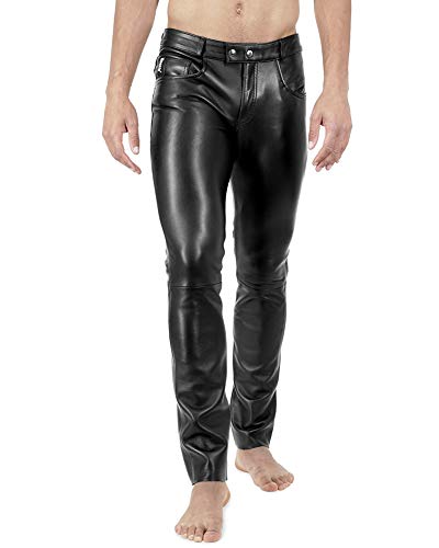 Bockle® 1991 Super-Stretch Tube Black Men Stretch Leather Pants