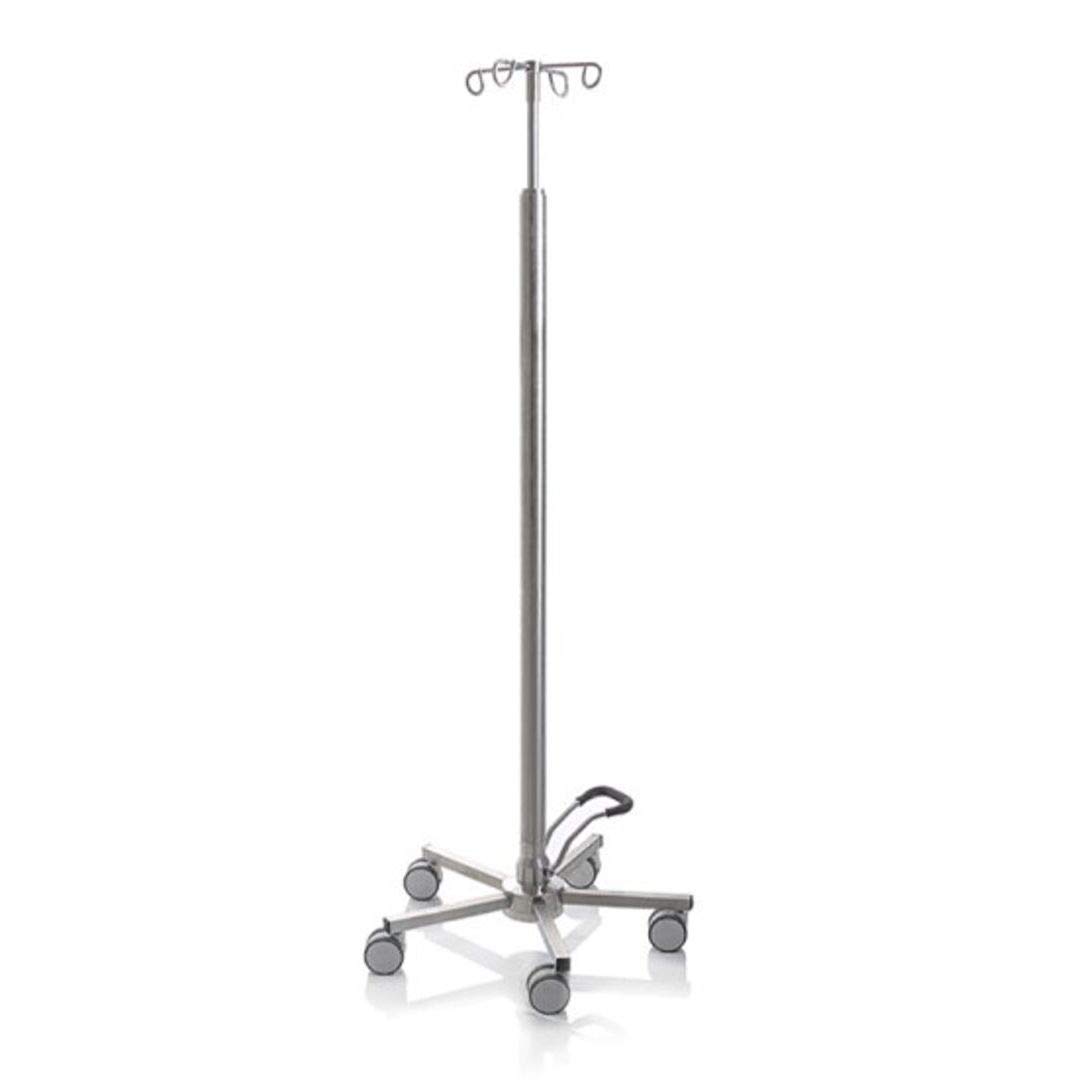 Asta Per Flebo In Acciaio Inox Con 4 Ganci portata 60 kg regolabile in altezza