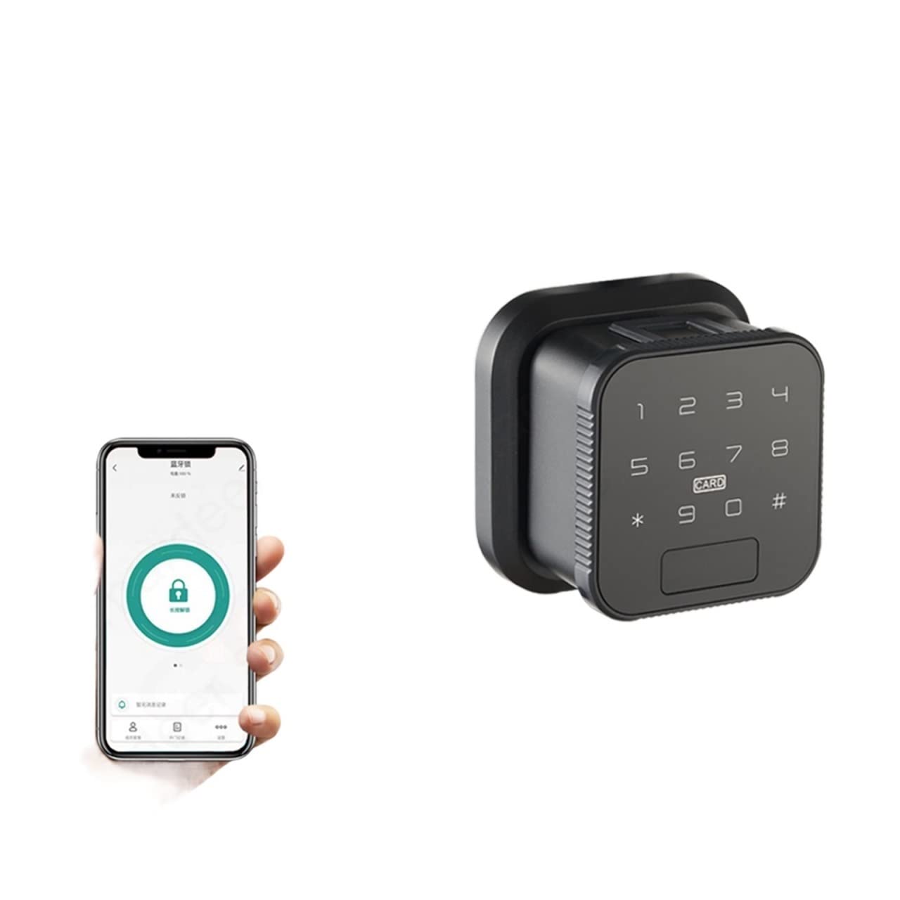 Smart Lock for Wi-Fi Serratura con impronta digitale Porta in legno Serratura elettronica Ingresso senza chiave Impronta digitale/Password/Carta/Chiave/App(Sliver(Single Latch))