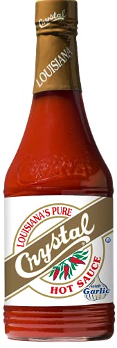 Crystal Louisiana's Pure Hot Sauce With Garlic, 12 Ounce, Aged Cayenne Peppers, Medium Heat, Flavor Gumbo To Bloody Mary's #TOP4