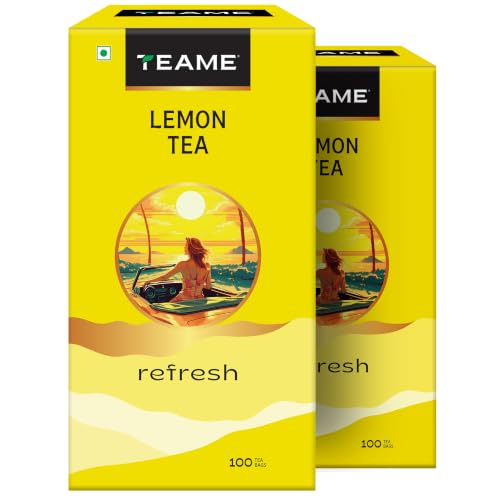 Image of TE-A-ME Lemon Black Tea, 100 Enveloped Bags | Lemon Tea | Black Tea Bags | Pack of 2