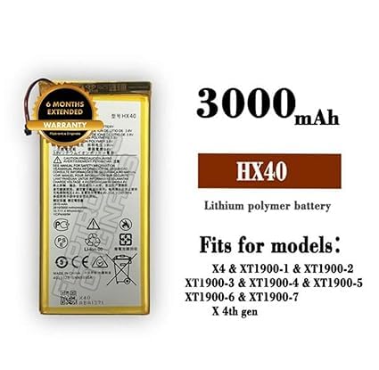 Image of HX40 Battery for Motorola X4 XT1900-1, XT1900-2, XT1900-3, XT1900-4, XT1900-5, XT1900-6, XT1900-7 Battery with 6 Month Warrant**** (X52)