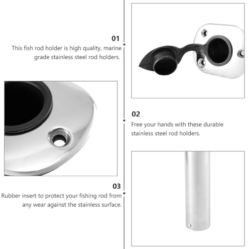 Support canne à pêche bateau fixation robuste acier inoxydable 90°
