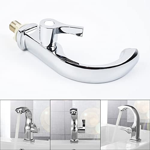 Robinet de lavabo chrome haut de gamme avec mitigeur monotrou rétractable