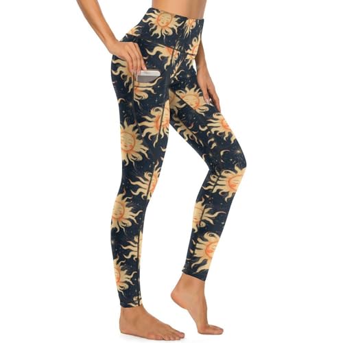 Pantalon de yoga anti-glisse contrôle du ventre et poches latérales