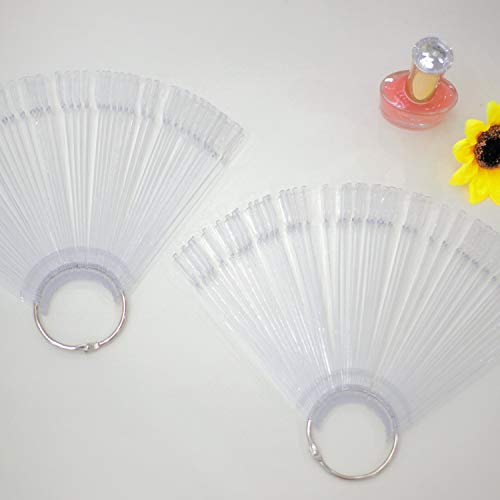 150 Tips Clear Nail Swatches Sticks Nail Art Supplies For Nail Art Polish Display And Home Diy, Transparent Nail Practice Tips Sample Sticks Color Display Board Accessories With Ring #TOP6