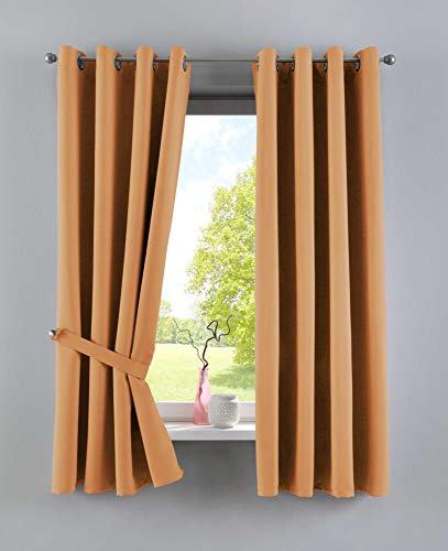 Gardinenbox Vorhänge Blickdicht »Newyork« Orange HxB 160x140 cm 2er-Pack...