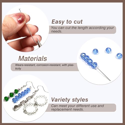 TOAOB 200 Stück 50mm Nietstifte Kettelstifte Prismenstifte Silberton Messing für DIY Schmuckherstellung