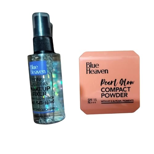 Blue Heaven Make-Up Fixer And Elegance Natural Compact Powder All...
