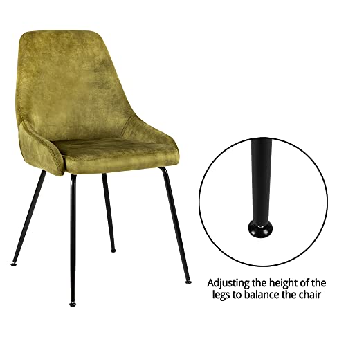 GIA-Home-Furniture-Series-Mid-Century-Modern-Side-Chair-with-Forest-Green-Velvet-Upholstery-Set-of-2-Black