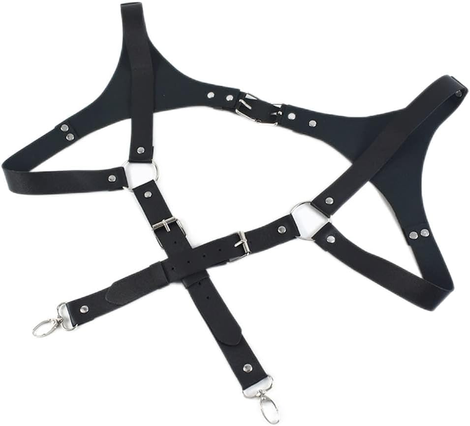 Men's Suspenders Vintage Leather harness Punk Chest Strap Belt Clothing accessories