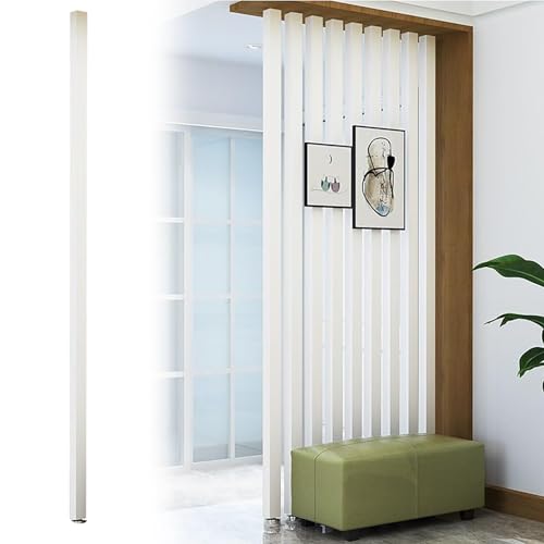 GAOXIAO Listones de Madera Decorativos Separador de Ambientes, Moderno Separador de Ambientes de Listones de Madera, Independiente Decorativo para Restaurantes y Oficinas White 100 x 5 x 5cm
