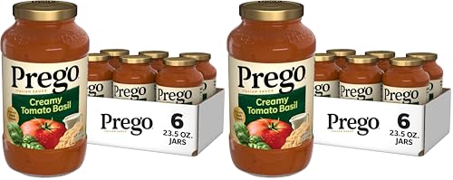 Image of Prego Creamy Tomato Basil Pasta Sauce, 23.5 OZ Jar (Case of 6) (Pack of 2)