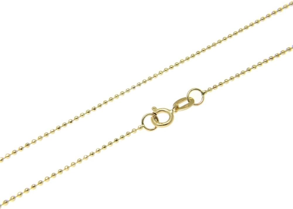 Cozmos Solid Chains1mm thick 18K gold plated on solid sterling silver 925 Italian diamond cut BALL bead link chain necklace bracelet anklet - 15, 20, 25, 30, 35, 40, 45, 50, 55, 60, 65, 70, 75, 80, 85, 90, 95, 100cm