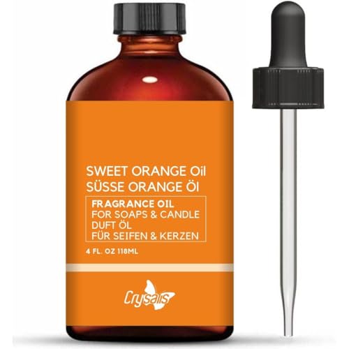 Crysalis Aceite aromático de naranja dulce para hacer velas, hacer jabón, derretir cera, difusores y manualidades – Larga duración – 118 ml