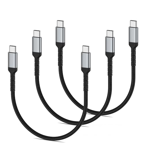 USB C auf USBC Kabel Kurz [30cm, 3Pack], 60W USB-C Ladekabel Power Delivery Typ C Schnellladekabel compatibel f&uuml;r iPhone 17/16/ 15 Pro Max, Samsung GalaxyS26 S25 S24 S23 S22, iPad Pro/Air, Pixel