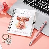 Candcamp Highland Cow Gift Set for Women Cow Lover Includes Notebook Ballpoint Keyring,Birthday Present for Girls,Thank You Gift for Colleagues Teachers Friends Employees - Image 5