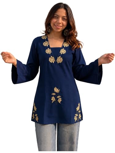 Image of ANNI Designer Cotton Short Kurti for Women | Stylish Kurti | Short Kurti Top | Casual Kurta for Women | Comfortable Cotton Kurtis for Womens