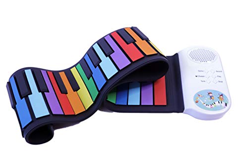 iLearnMusic Roll Up Piano, Premium Grade Silicone, Built-in Amplifying Speakers - Educational Piano